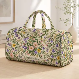 Trailing Wildflower Vines for Garden Getaways and Relaxed Vacation Travel Enthusiasts Quilted Weekend Bag