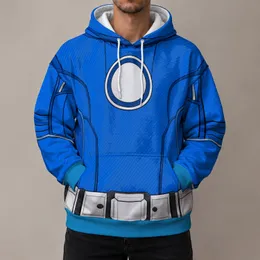 Blue Superhero Utility Suit Style for Comic Con Cosplay and Fan Events All-over Print Hoodie (Lightweight)