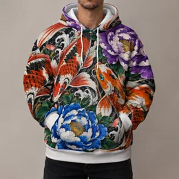 Koi Fish And Peony Floral Art For Spring Outings And Everyday Garden Style All-over Print Hoodie (Lightweight)