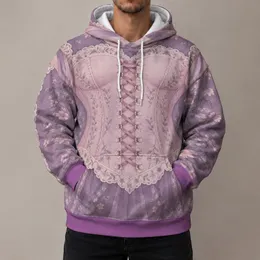 Lavender Lace-Up Princess Bodice Look for Fairytale Parties and Halloween Cosplay All-over Print Hoodie (Lightweight)