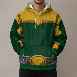 Green And Gold Octopus Hero Costume Look For Halloween Cosplay Fans All-over Print Hoodie (Lightweight)