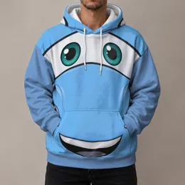 Blue Cartoon Sports Car Face for Road Trip Fans and Family Theme Park Adventures All-over Print Hoodie (Lightweight)