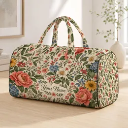 Vintage Wildflowers and Berries for Cottagecore Travel and Weekend Escapes for Her Quilted Weekend Bag