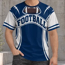 Navy And White Football Emblem For Game Day And Casual Sportswear All-over Print Unisex T-shirt