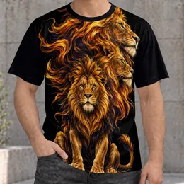 Golden Lion Portrait for Bold Everyday Wear and Wildlife Enthusiasts All-over Print Unisex T-shirt