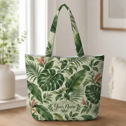 Lush Tropical Green Leaves for Everyday Plant Lover Style and Nature-Loving Women Quilted Tote Bag