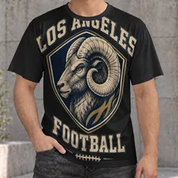 Ram Football Crest for Vintage Game Day Style and Dedicated Football Fans All-over Print Unisex T-shirt