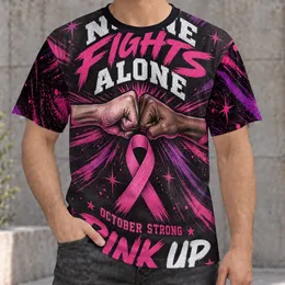 Pink Ribbon Fist Bump for Breast Cancer Awareness and October Strength Support All-over Print Unisex T-shirt