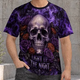 Purple Floral Skull With Gothic Night Mood For Alternative Style And Halloween Fans All-over Print Unisex T-shirt