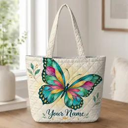 Colorful Butterfly With Jewel-Toned Wings For Nature Lovers And Summer Gifting Quilted Tote Bag