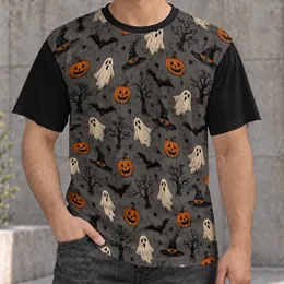 Ghosts, Bats And Jack-O'-Lanterns For Halloween Night And Autumn Gatherings All-over Print Unisex T-shirt