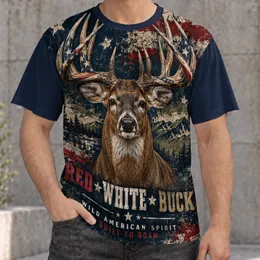 Patriotic Buck And Flag Country Artwork For Hunting Season And Outdoor Lifestyle All-over Print Unisex T-shirt