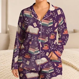 Books And Coffee For Cozy Reading Mornings And Relaxed Evenings At Home Satin Pajamas Set
