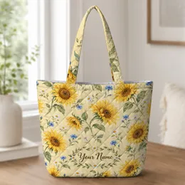 Golden Sunflower Blooms for Summer Birthdays, Garden Days, and Gifts for Garden Moms Quilted Tote Bag
