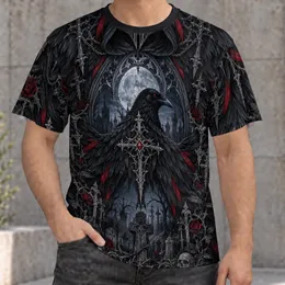 Gothic Raven And Moonlit Cemetery For Dark Fantasy Nights And Alternative Style All-over Print Unisex T-shirt