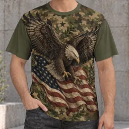 Bald Eagle And American Flag Camouflage For Independence Day And Everyday Adventures All-over Print Unisex T-shirt