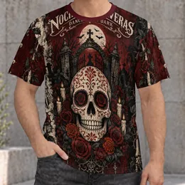 Sugar Skull and Gothic Roses for Halloween and Day of the Dead Celebrations All-over Print Unisex T-shirt