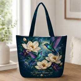 Colorful Hummingbird And Magnolia Garden Gift For Nature Lovers And Birdwatchers Mom Quilted Tote Bag