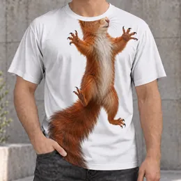 Red Squirrel Climbing Pose for Nature Lovers and Everyday Outdoor Adventures All-over Print Unisex T-shirt