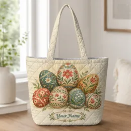 Vintage Painted Easter Eggs For Springtime Celebrations And Easter Gatherings Quilted Tote Bag