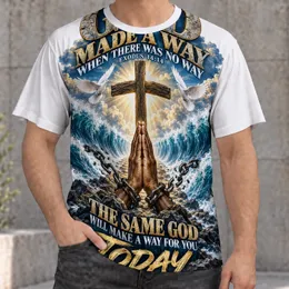 Open Sea Cross And Praying Hands For Christian Faith And Daily Encouragement Gift All-over Print Unisex T-shirt