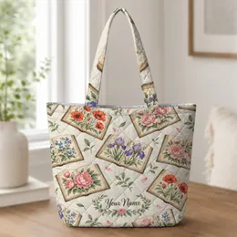 Watercolor Flower Books for Garden Reading Days and Thoughtful Gifts for Bookish Teachers Quilted Tote Bag