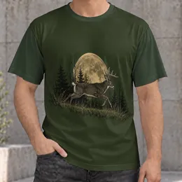 Whitetail Deer Under Full Moon for Hunting Camping and Outdoor Adventure Gifts All-over Print Unisex T-shirt