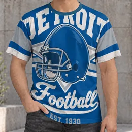 Detroit Football Helmet Vintage Sports Style For Game Day And Local Pride Fans All-over Print Unisex T-shirt
