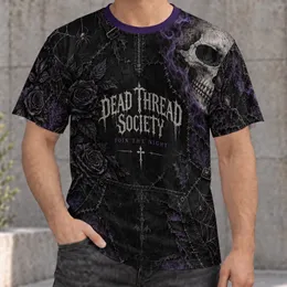 Gothic Skull and Rose Nightfall for Halloween Parties and Alternative Style Fans All-over Print Unisex T-shirt