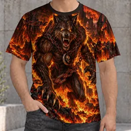 Fiery Werewolf And Chains For Halloween Nights, Concerts And Dark Fantasy Fans Everywhere All-over Print Unisex T-shirt