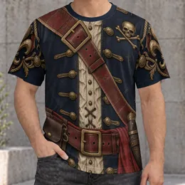 Vintage Pirate Costume Outfit with Crossed Sash for Themed Parties and Halloween All-over Print Unisex T-shirt