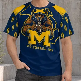 Collegiate Bear Football Crest for Game Day Tailgating and Outdoor Fan Style All-over Print Unisex T-shirt