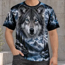 Gray Wolf and Snowy Mountains for Outdoor Hiking and Wilderness Adventures All-over Print Unisex T-shirt