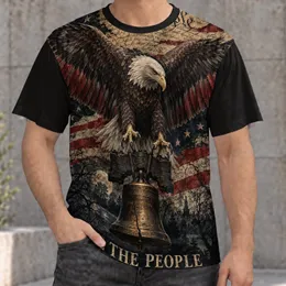 Bald Eagle And Liberty Bell American Flag Tribute For Independence Day Celebrations All-over Print Unisex T-shirt
