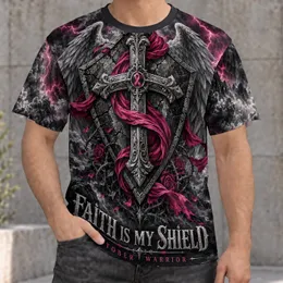 Gothic Faith Shield Cross for Church Events and Everyday Devotion All-over Print Unisex T-shirt