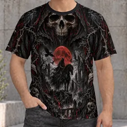 Gothic Skull Mask and Moonlit Horseman for Dark Fantasy Nights and Themed Events All-over Print Unisex T-shirt