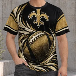 Black Gold Football And Fleur-De-Lis Fan Style For Game Day And City Pride All-over Print Unisex T-shirt