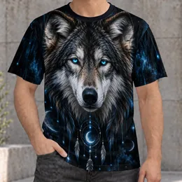Cosmic Wolf With Moon And Stars For Night-Sky Lovers And Everyday Casual Style Wear All-over Print Unisex T-shirt