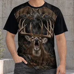 Clashing Bucks And Roaring Stag Wilderness Scene For Outdoor Nature Lovers Year Round All-over Print Unisex T-shirt
