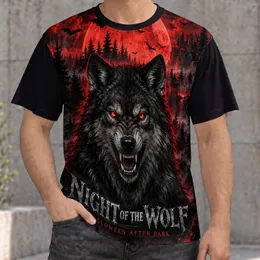 Fierce Wolf Beneath a Blood Moon for Gothic Halloween Night Enthusiasts All-over Print Unisex T-shirt