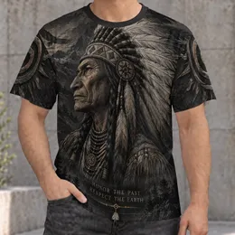 Feather Headdress Elder Portrait for Heritage Appreciation and Nature Respectful Living All-over Print Unisex T-shirt