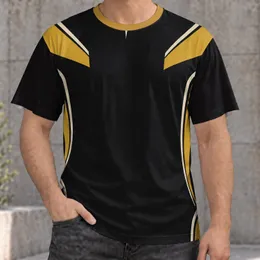 Retro Black And Gold Star Accents For Game Day And Everyday Casual Wear All-over Print Unisex T-shirt