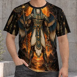 Winged Falcon Pharaoh Warrior for Mythology Fans, Travel, and Weekend Adventures All-over Print Unisex T-shirt