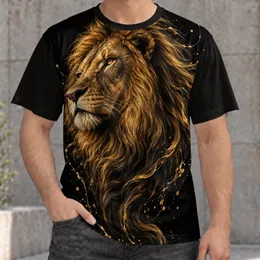Golden Lion Portrait for Bold Everyday Style, Outdoor Wear and Wildlife Lovers All-over Print Unisex T-shirt