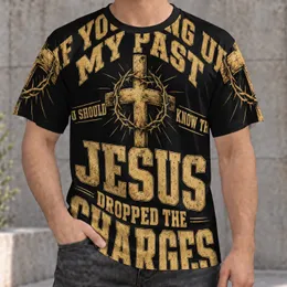 Golden Cross and Thorn Crown Faith Message for Church Gatherings and Daily Devotion All-over Print Unisex T-shirt
