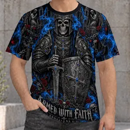 Skull Knight and Faith Message for Gothic Style and Everyday Wear All-over Print Unisex T-shirt