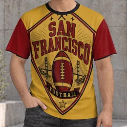Crimson And Gold Football Crest For Game Day And School Spirit Fans All-over Print Unisex T-shirt