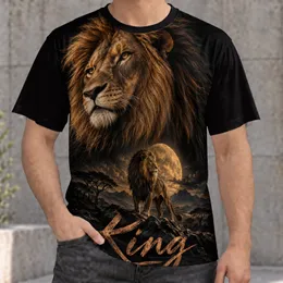 Roaring Lion And Moonlit Wilderness For Adventurous Men And Wildlife Enthusiasts All-over Print Unisex T-shirt