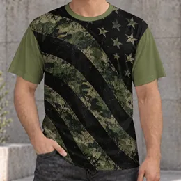 Distressed Camo Star Field for Outdoor Training and Mountaineering Men All-over Print Unisex T-shirt