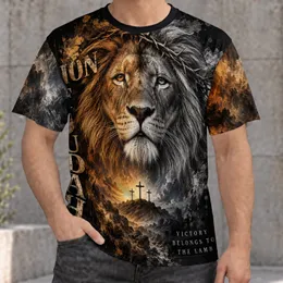Lion of Judah Faith Art for Worship and Everyday Wear, Christian Gift for Men All-over Print Unisex T-shirt
